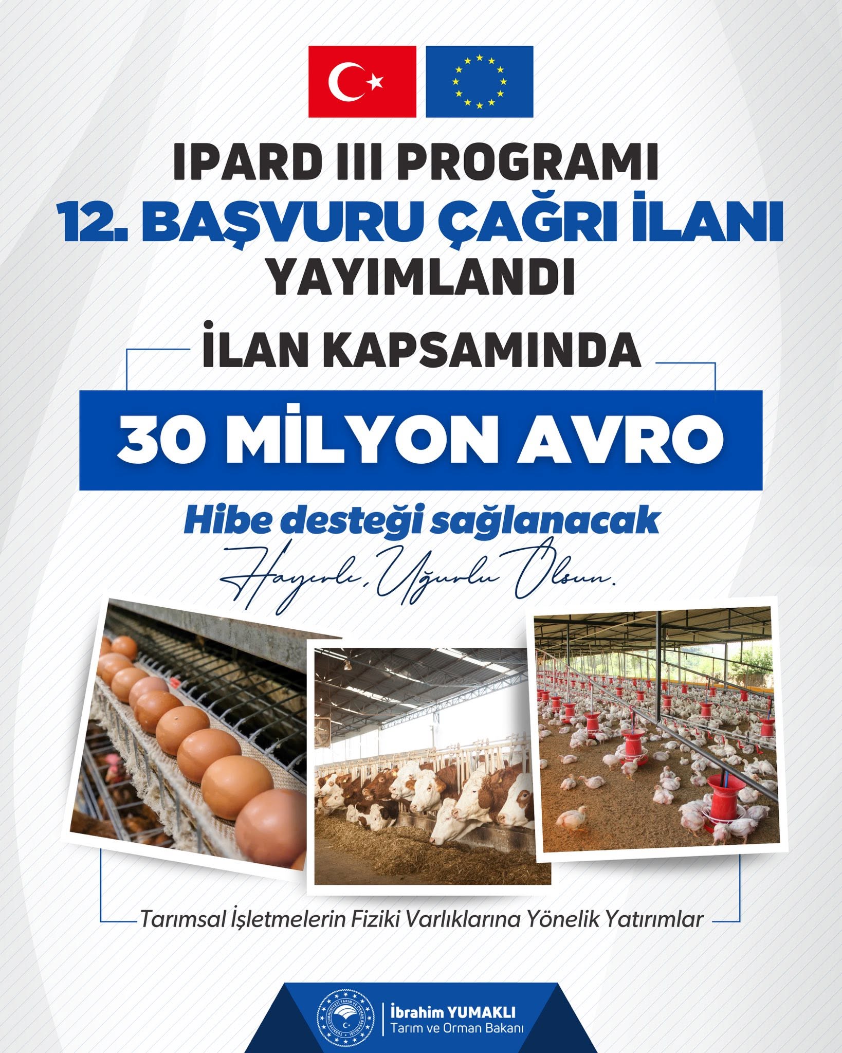 IPARD III Programı 12. Başvuru Çağrı İlanı Yayımlandı